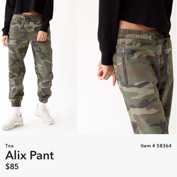 TNA ARITZIA ALIX CAMOFLAUGE Cotton Twill JOGGERS Pants! Size XS! - Picture 2 of 8